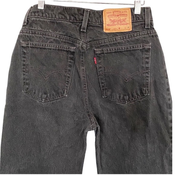 Vintage 90s Levi’s Black Denim Jeans Tapered Leg High Waisted 512 size 12 - Picture 3 of 9